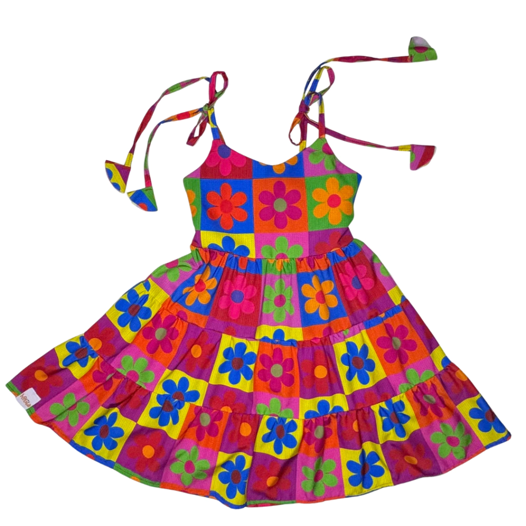 Holila | Vestido Infantil Menina | Floral Colorido | Magia das Flores, vista 2